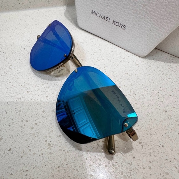 Michael Kors Reflective Blue Sunglasses - Picture 3 of 8